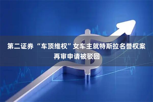 第二证券 “车顶维权”女车主就特斯拉名誉权案再审申请被驳回